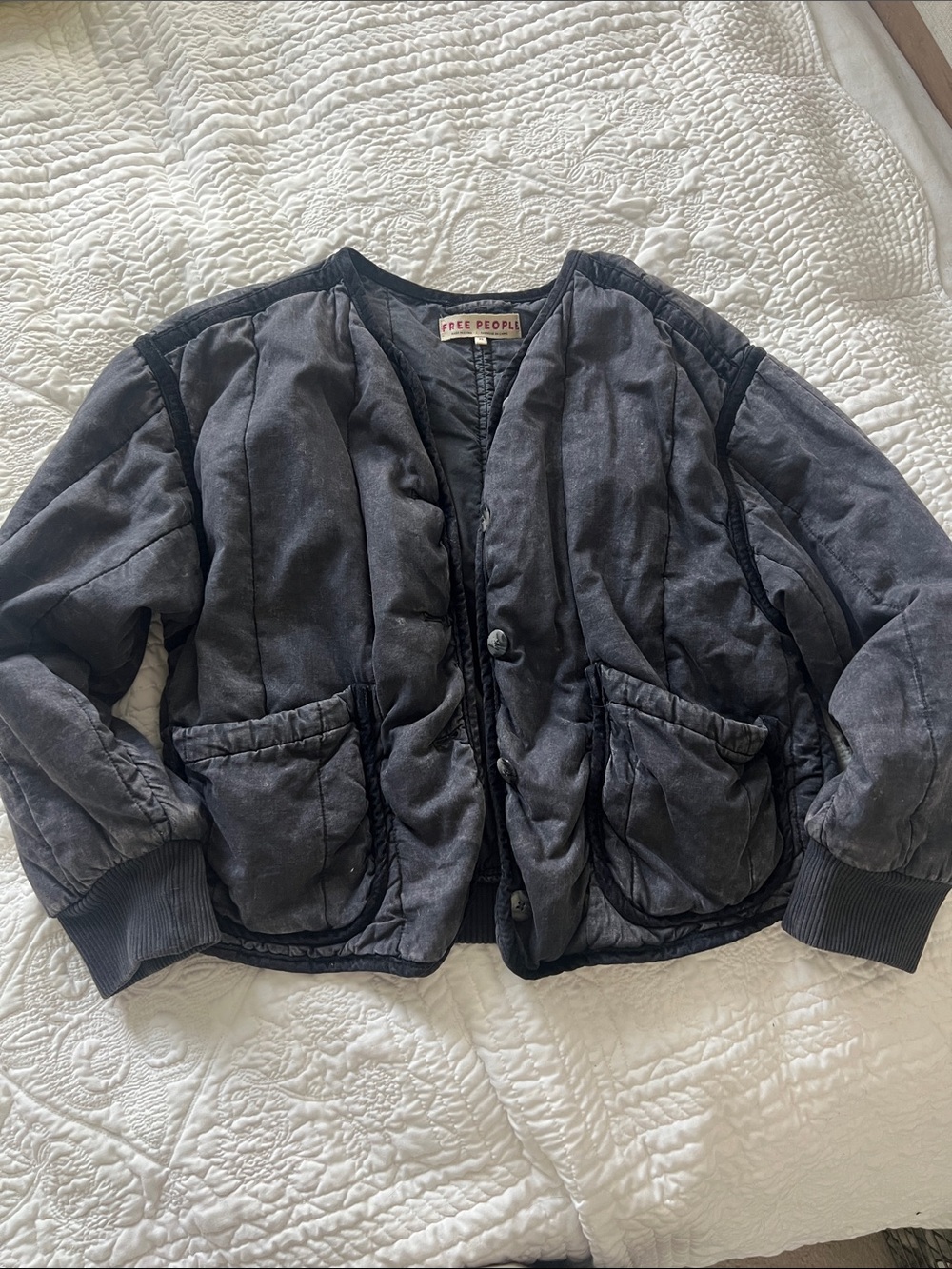 Free People Kids Black Quilted Puffer Jacket